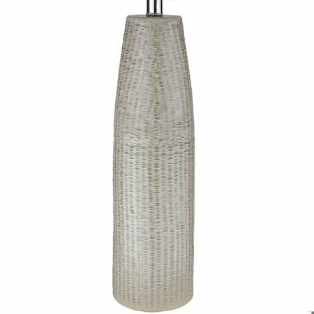 Homeroots 32.75 x 16 x 16 in. Trend Home 1-Light Polished Nickel Table Lamp 399161